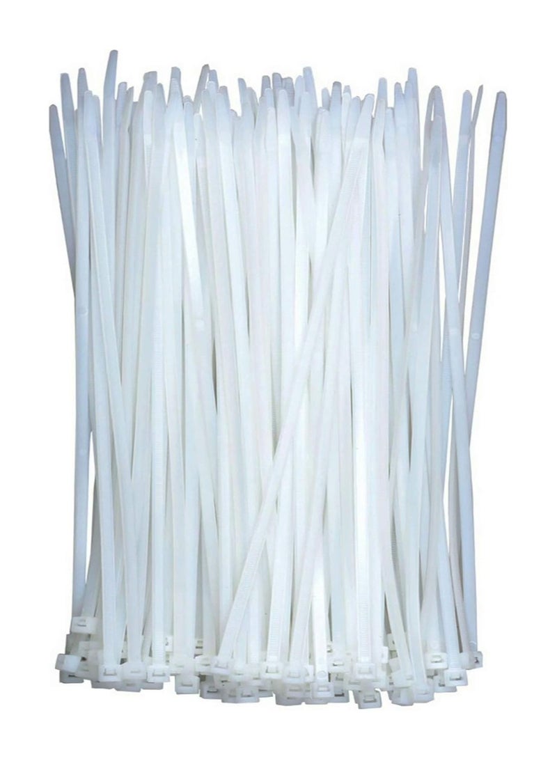 250mm Cable Ties White – 100 Pack Heavy Duty Zip Ties – Self-Locking Nylon Wire Wraps – 18kg Tensile Strength, Durable for Cable Management in Office, Home, Garage, Garden, or Outdoor Use  - Image 1