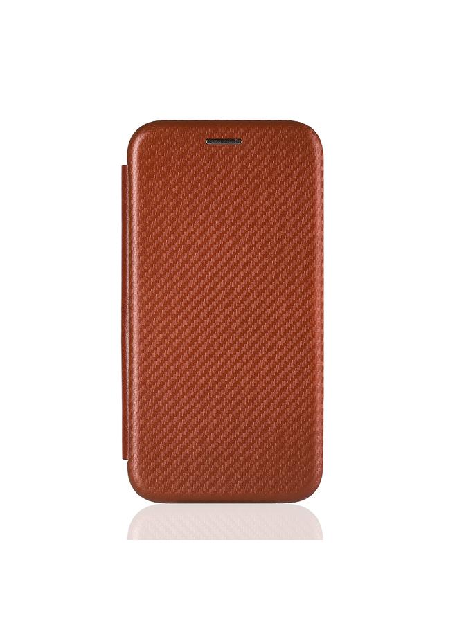 إيروريكس جراب لهاتف Motorola One 5G / Moto G 5G Plus مصنوع من ألياف الكربون بتصميم أفقي قابل للطي مصنوع من مادة TPU + PC + جلد PU مع فتحة للبطاقات - Image 2