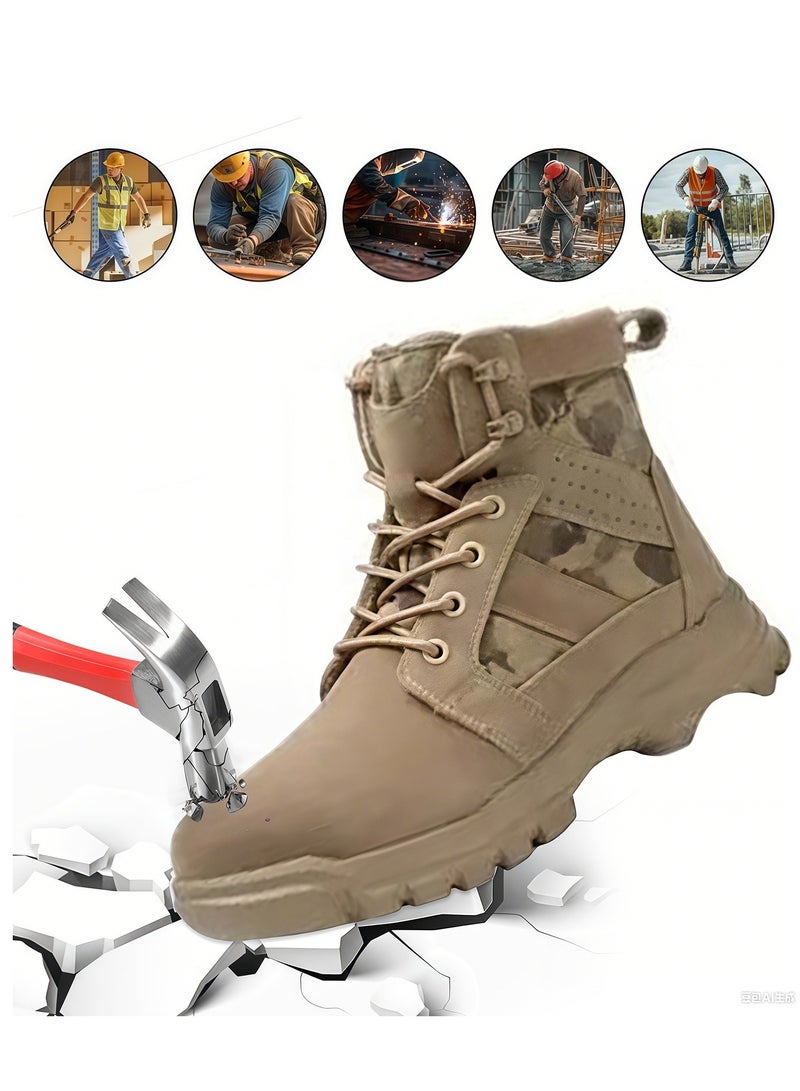 Verci Steel Toe Safety Shoes for Work Lightweight Comfortable Puncture Proof Non-Slip Industrial Work Shoes (41) - Image 1