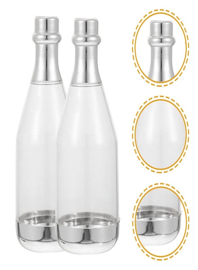 توي اند اونا مجموعة توياندونا من 20 قطعة من علب الحلوى الصغيرة على شكل زجاجات، مثالية لحفلات الزفاف وحفلات توديع العزوبية، مصنوعة من البلاستيك الفضي. - Image 3