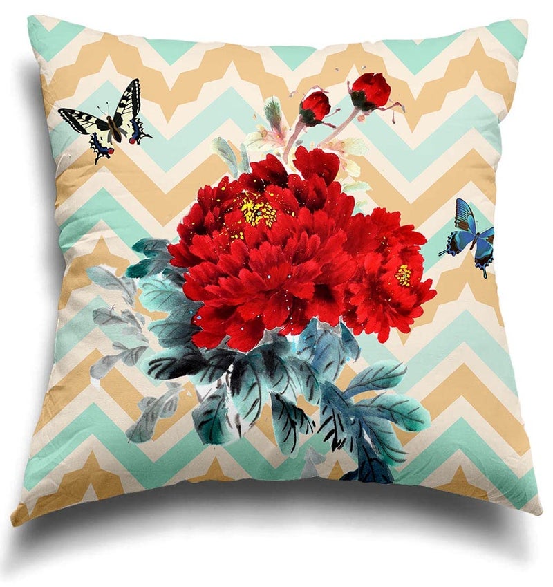 homewards Humming Bird and Floral Cushion Cover Set of 5 Poly Satin Size 16x16 inches - Image 4