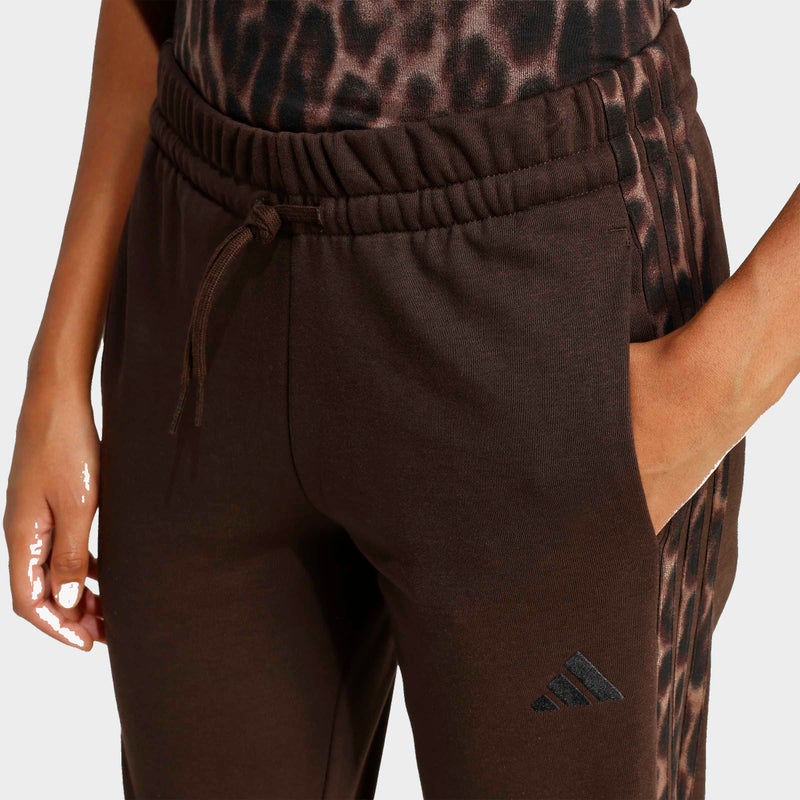Adidas Seasonal Essentials Leopard Print French Terry Joggers with 3-Stripes - Image 5