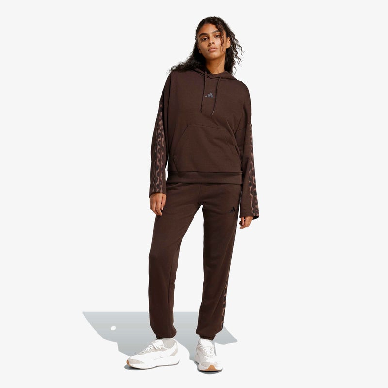 Adidas Seasonal Essentials Leopard Print French Terry Joggers with 3-Stripes - Image 4