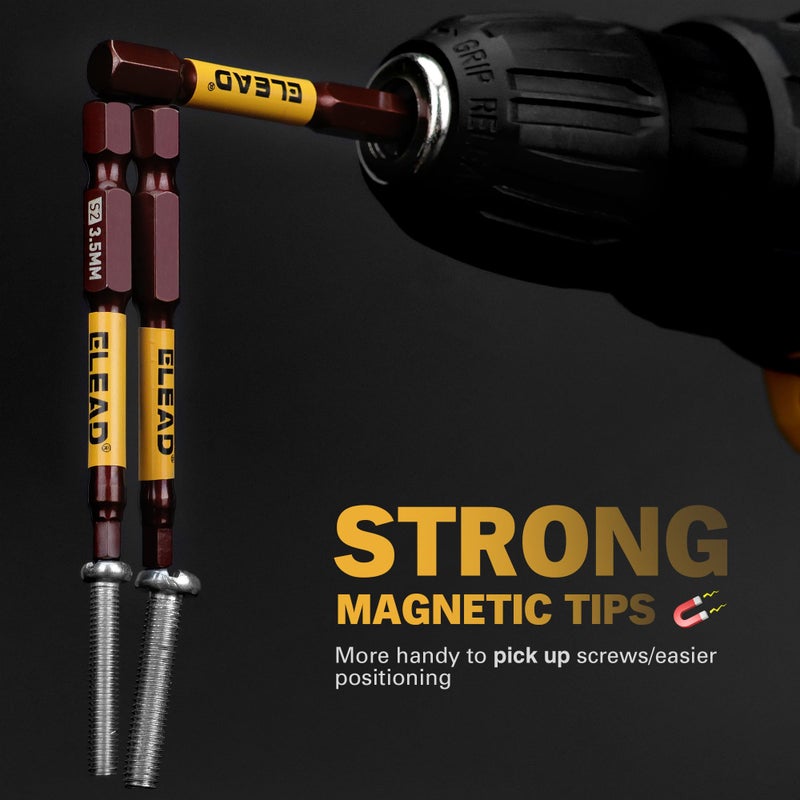 ELEAD 21-Piece 2.5" Allen-Wrench Hex Drill Bit Set, Durable Impact Allen Key Set, Long-Lasting Strong Magnetic Hex Screwdriver Bit Set, SAE & Metric Size, Mechanic Automotive Furniture DIY Home Repairs - Image 5