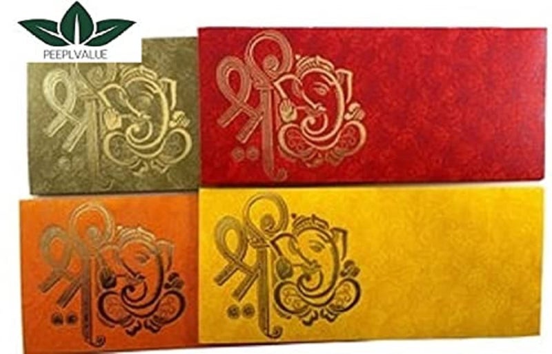 Peeplvalue designer 50 Pcs Ganpati and shree printed premium Money gift Envelope, Shagun Lifafa for wedding engagement - Image 2