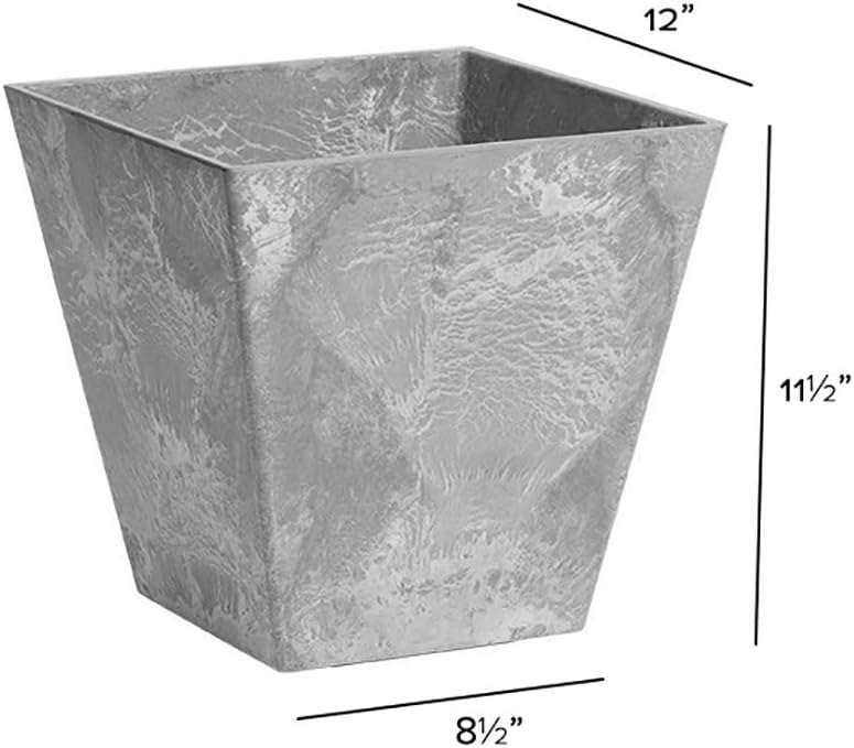Novelty ARTSTONE 12" GRY SQ ELLA PLANTER - Image 4