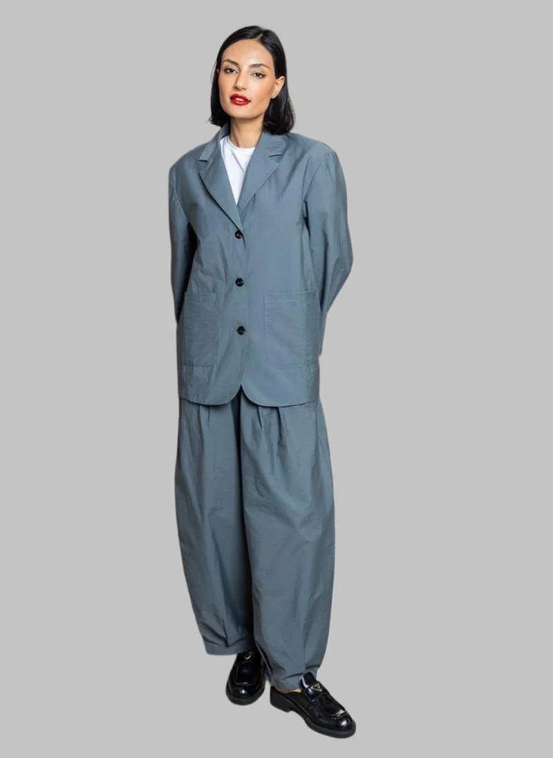 Bond Dark Grey Lightweight Blazer and Wide-Leg Pants Co-Ord Set