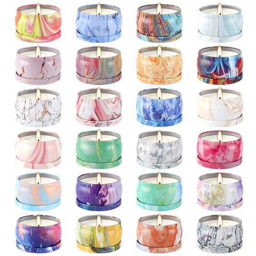 WPONSZU Scented Candles Gifts Set 24 Pack Soy Wax Travel Tin Jar Candles for Home 2.5 OZ jar Candles for Mom for Christmas, Birthday, Thanksgiving, Mother's Day - Image 1
