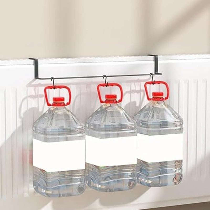 رف تجفيف الملابس المضغوط بإطار حديدي مع خطافات لتنظيم الغسيل في الداخل والخارج - Image 4