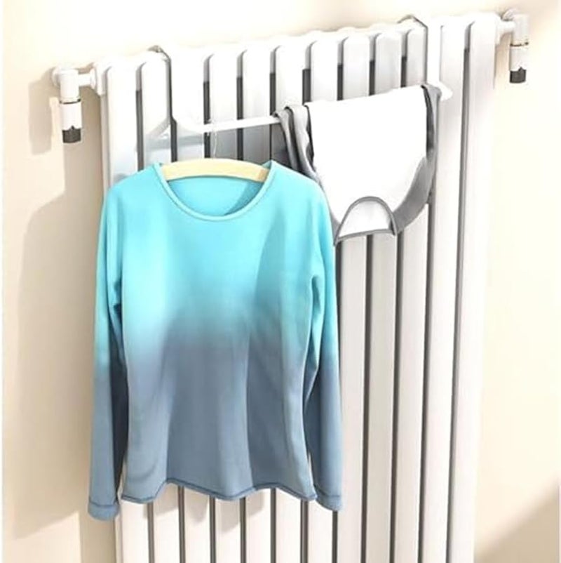 رف تجفيف الملابس المضغوط بإطار حديدي مع خطافات لتنظيم الغسيل في الداخل والخارج - Image 5