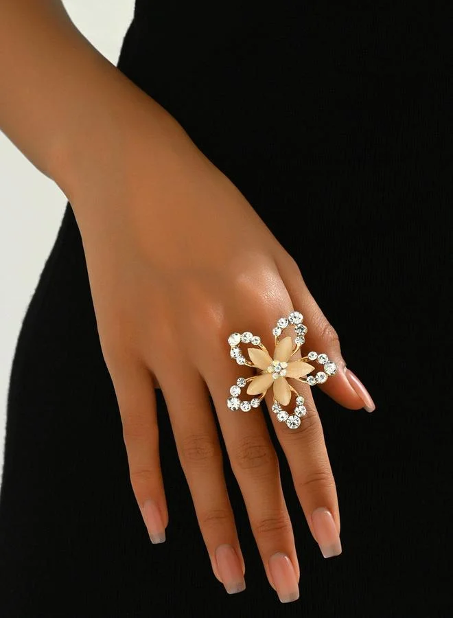 Take Two Take Two Gold Flower Statement Ring