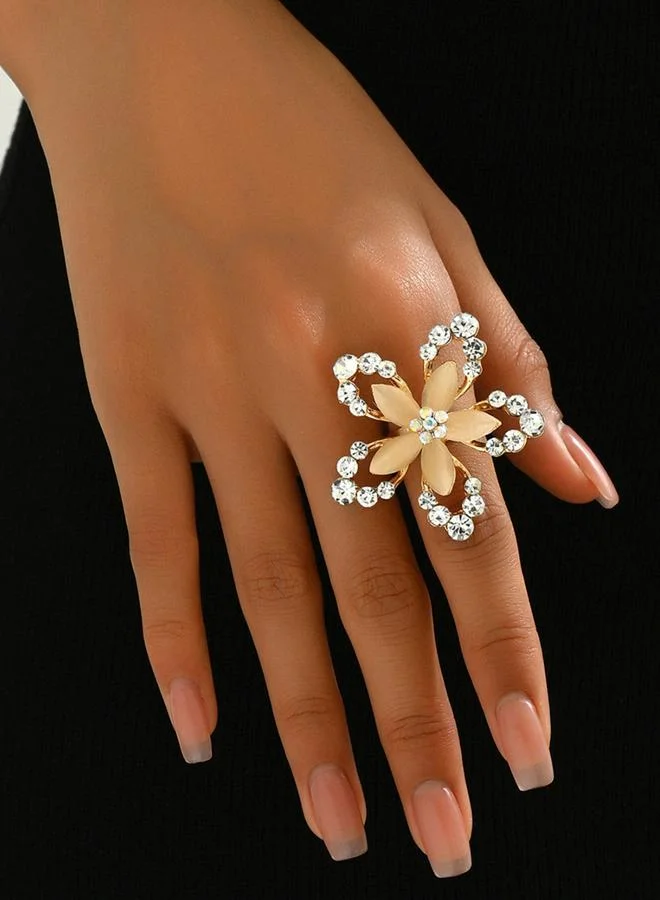Take Two Take Two Gold Flower Statement Ring