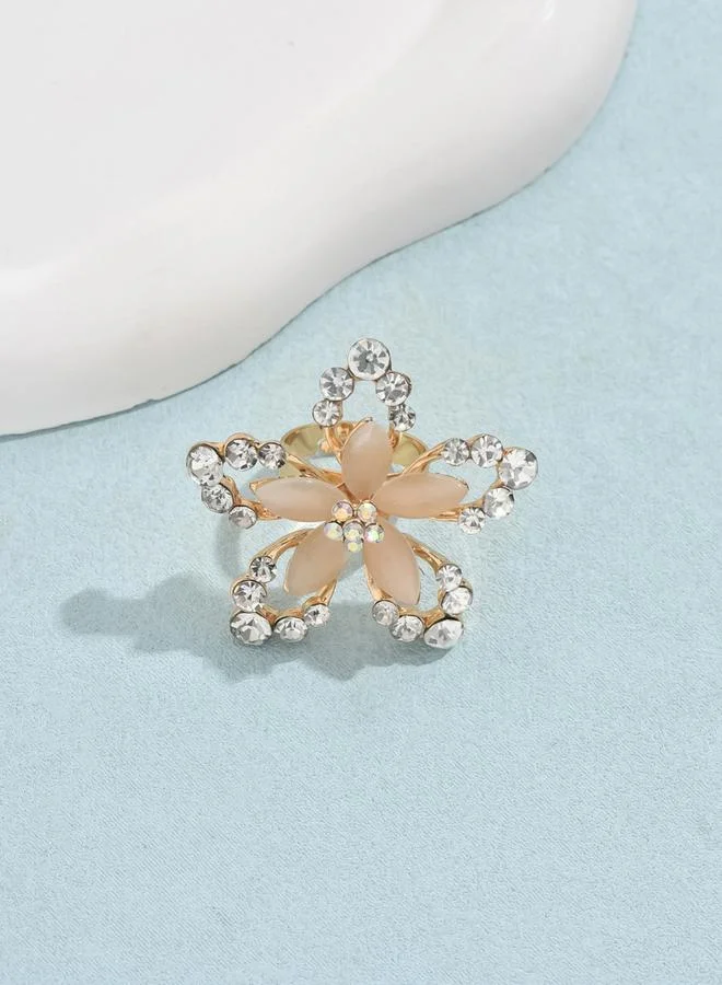 تايك تو خاتم مزين بشكل زهرة ذهبية