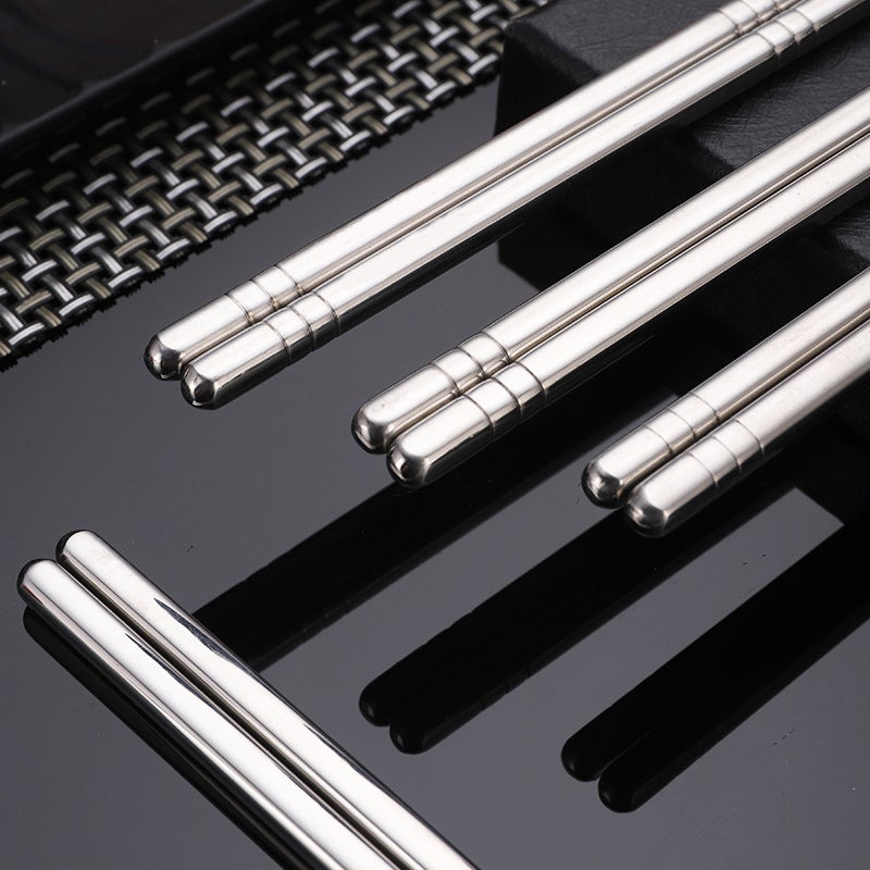 304 Stainless Steel Chopsticks, Non-Slip, Commercial Restaurant, High Temperature Resistant Metal Chopsticks, Household Chopsticks For One Person, Manufacturer - Image 3