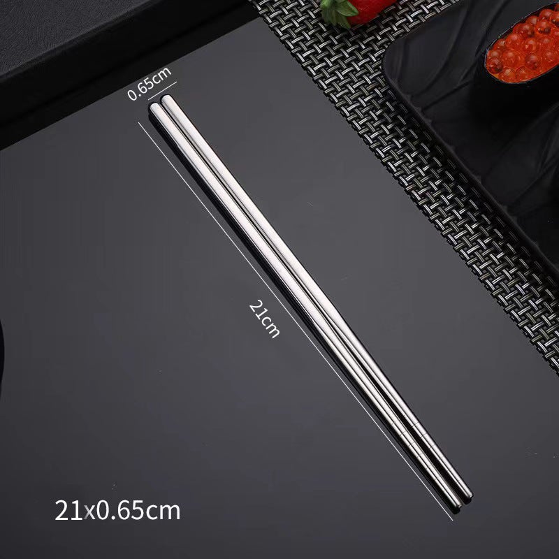 304 Stainless Steel Chopsticks, Non-Slip, Commercial Restaurant, High Temperature Resistant Metal Chopsticks, Household Chopsticks For One Person, Manufacturer - Image 1