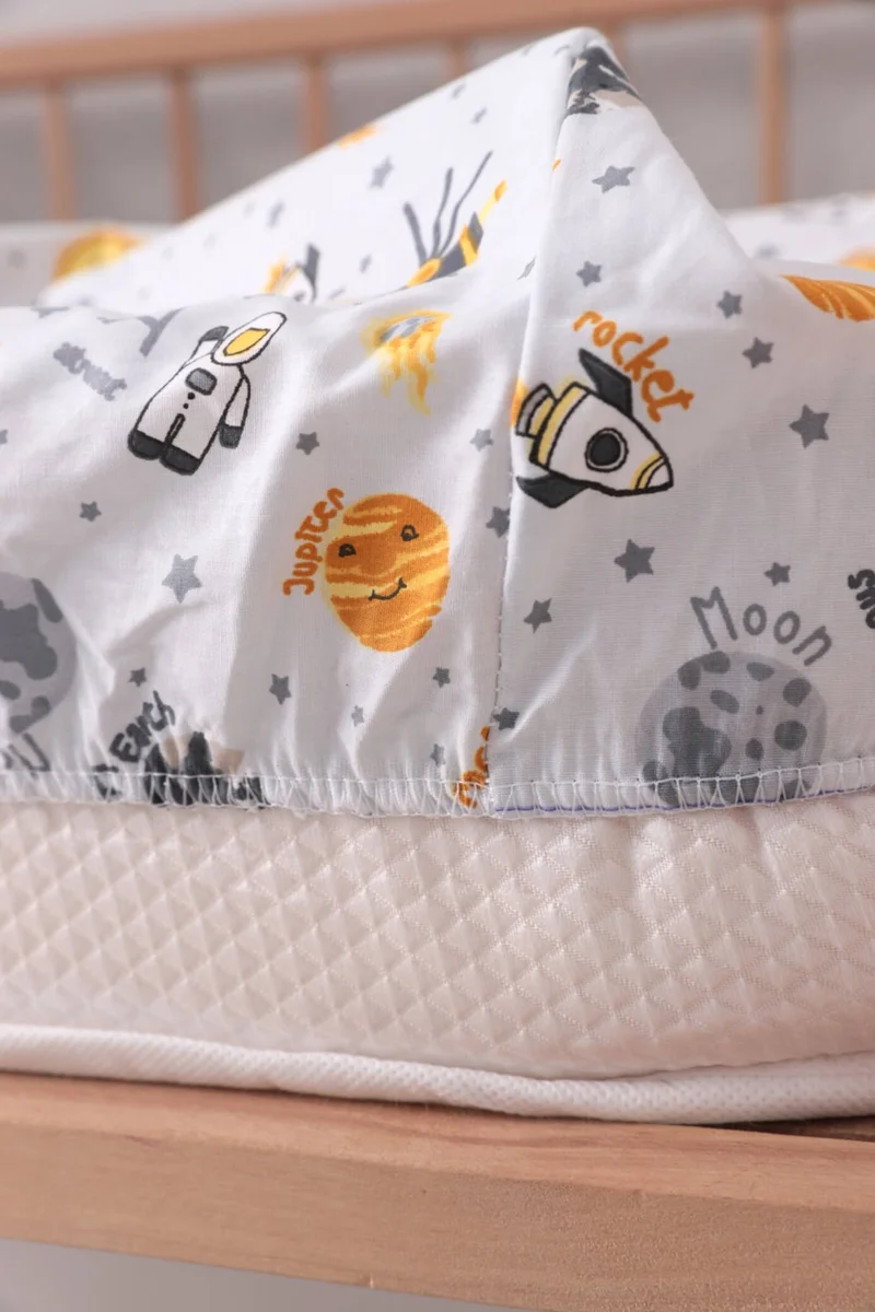 Favora Baby 100% Cotton Astronaut Baby Duvet Cover Set - Gray