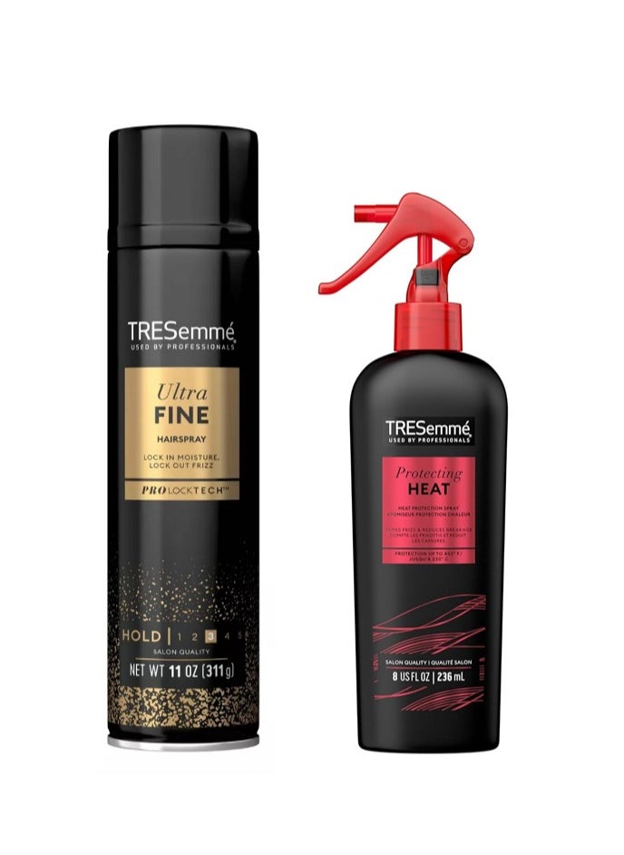 TRESemmé TRESemmé TRESemmé Ultra Smooth Hold Hairspray 311g + Hair Leave-In Heat Protecting Spray 236ml  - Image 1