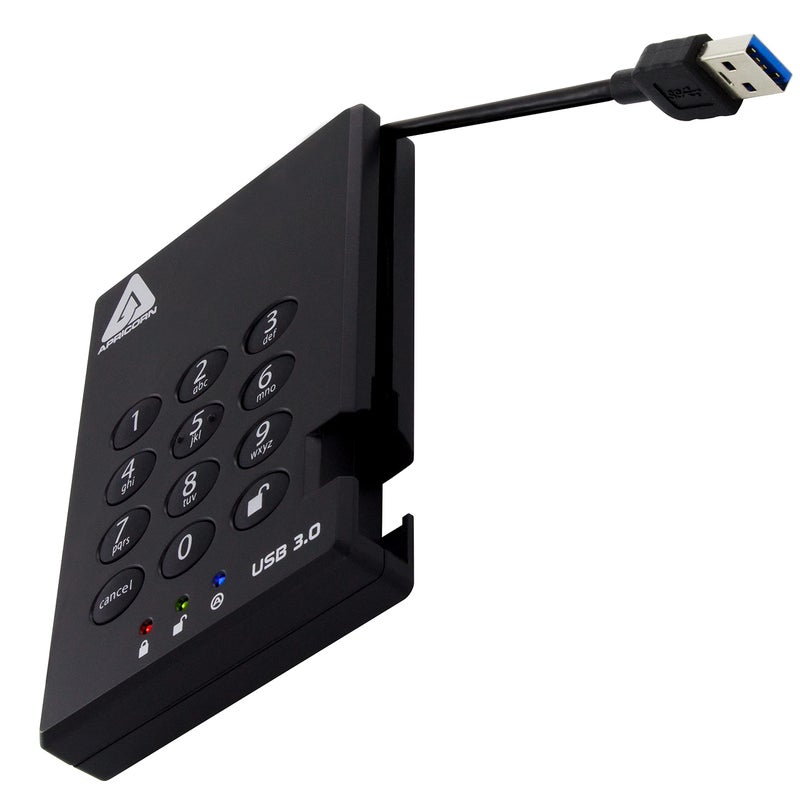 Apricorn قرص صلب خارجي Aegis Padlock 3.0 سعة 1TB USB 3.0، أسود - Image 5