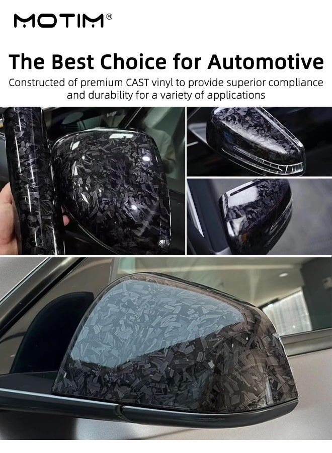 Motim Matte Black Forged Carbon Fiber Vinyl Wrap 30 X 150CM, Diy Self-Adhesive Waterproof Wrapping Protective Film for Cars, SUVs, Trucks & Motorcycles - Image 2