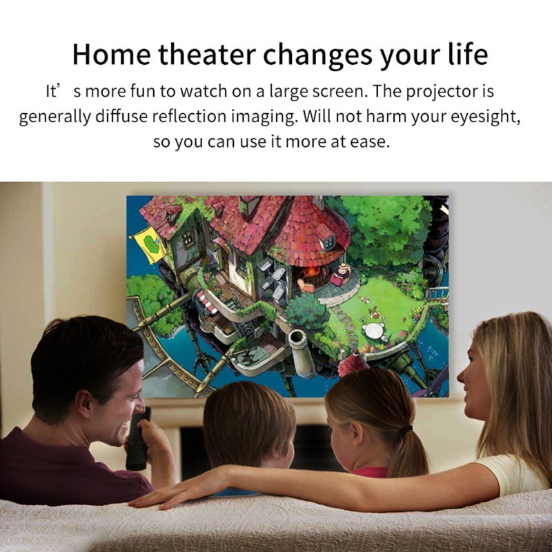 Mini Dlp Projector 640*360 Pixel - High Stream Brightness Palm-Size Portable Projector With Built-In Speakers Touch Buttons Rich Interfaces For Home Theater Outdoor Use - Image 3
