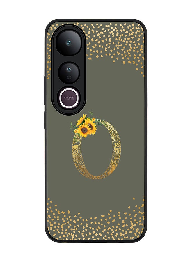 Stylizedd For vivo V50 Lite Case,Slim fit Camera Protection, Shockproof Thin Phone cover  - Custom Floral Monogram - O  (Olive Green )