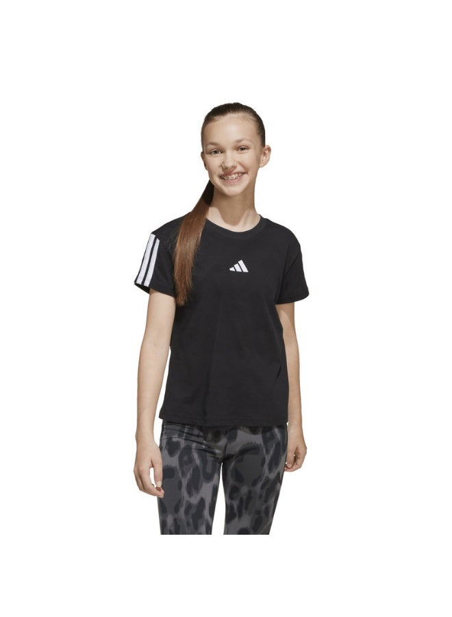 Adidas Jg 3S Tee 160 Black Training T-Shirts For Junior 7-8Y - Image 3