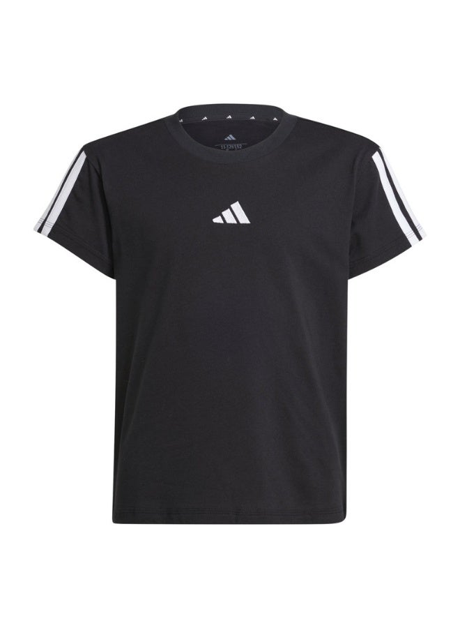 Adidas Jg 3S Tee 160 Black Training T-Shirts For Junior 7-8Y - Image 2