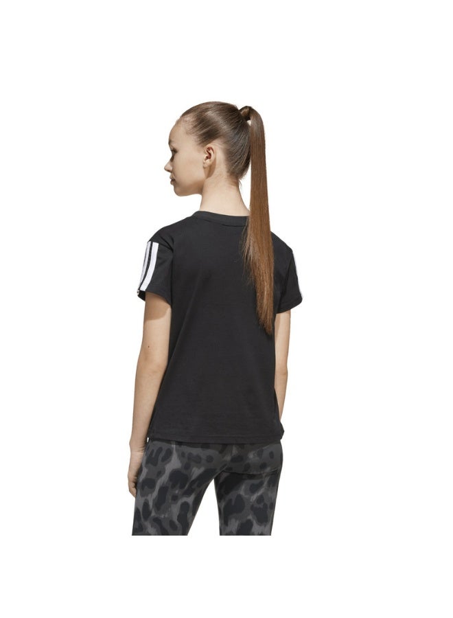 Adidas Jg 3S Tee 160 Black Training T-Shirts For Junior 7-8Y - Image 4