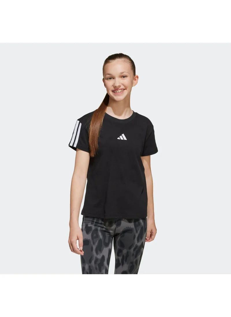 Adidas Jg 3S Tee 160 Black Training T-Shirts For Junior 7-8Y