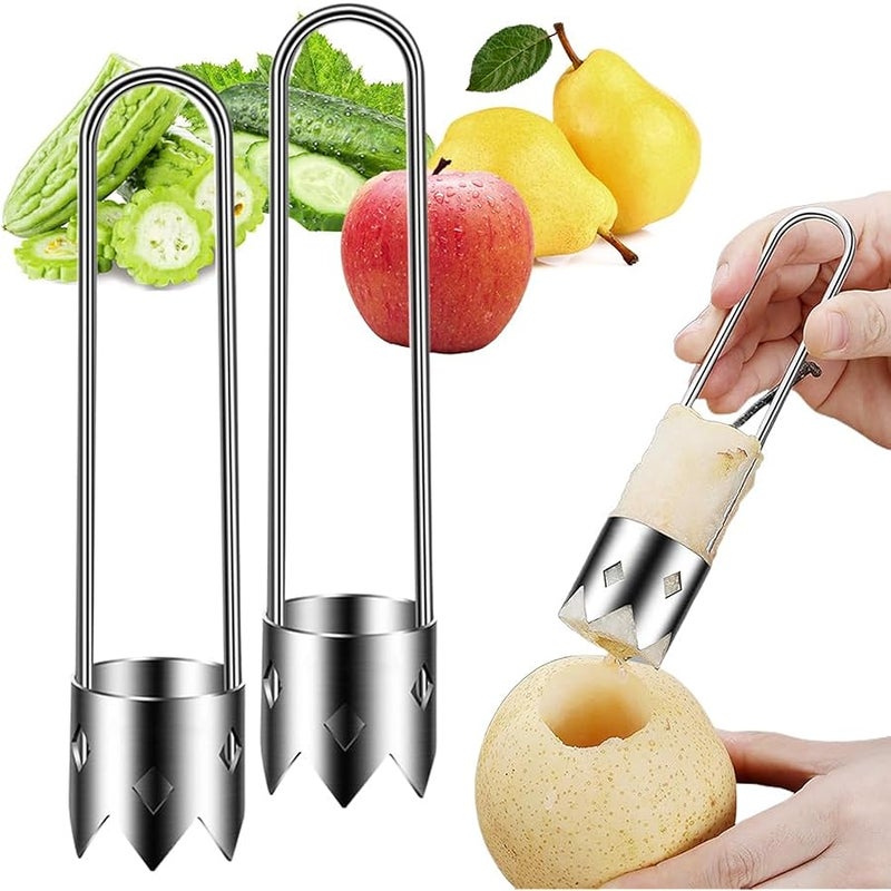 Fauppt Red Bell Pepper Seed Corer, Stainless Steel Fresh Fruit and Vegetables Corer Pepper Corer Seed Remover Tool Home Use,Tomato Corer Tool for Vegetables Fruit Kitchen Gadget (2pack) - Image 1