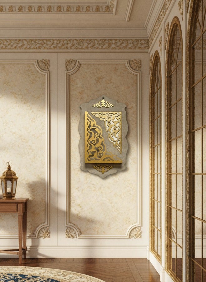 ريبنيو حامل قرآن ديكور جداري مقاس 17*24 سم - ذهبي - Image 2