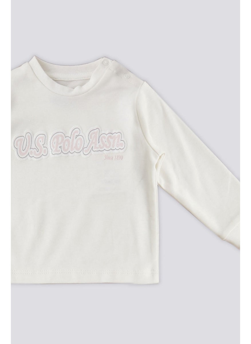 U.S. Polo Assn. - Cream Crew Neck Baby 2-Piece Set - Image 1