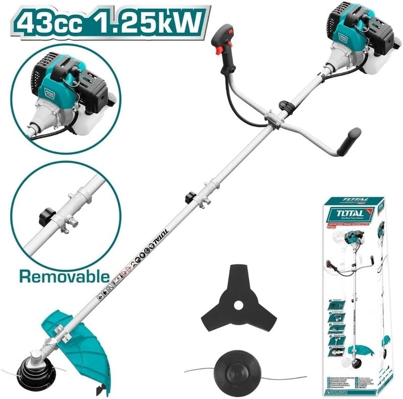TOTAL توتال TP5434421 ماكينة قص العشب وقطع الشجيرات بالبنزين - Image 2
