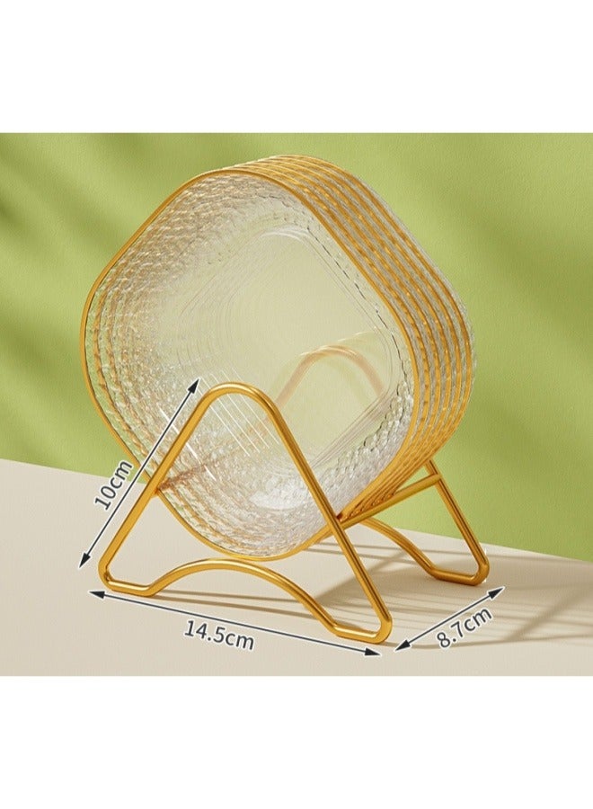 6 قطع وقاعدة أطباق شفافة عالية الجودة، وألواح بصق العظام، وألواح عظم طاولة الطعام، وأطباق بلاستيكية صالحة للطعام، وأطباق الفاكهة، وأطباق الخضروات، وأطباق الوجبات الخفيفة. - Image 2