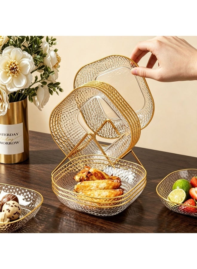 6Pcs transparent plates, bone spitting plates, dining table bone plates, food grade plastic plates, fruit plates, vegetable plates, snack plates - Image 5