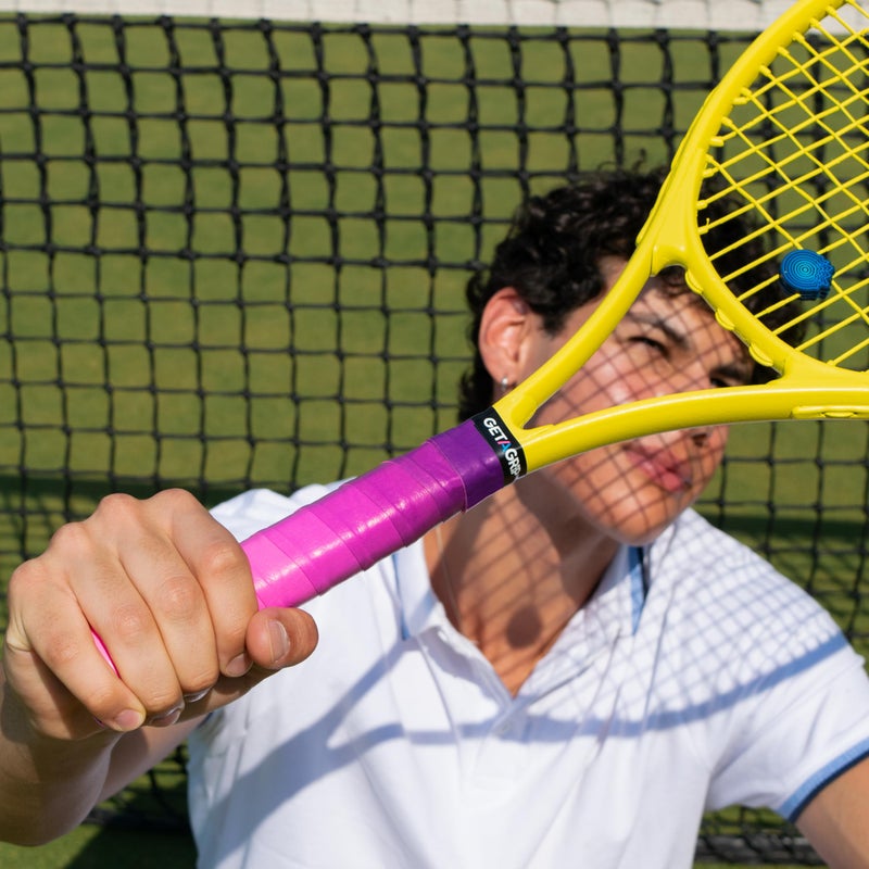 احصل على قبضة Get A Grip - Custom Tennis Racket Grip Tape - Anti-Slip/Quick-Drying Tennis Overgrips - Precut Badminton Racket Grip with Finishing Tape (Cascade, 1 Grip) - Image 4