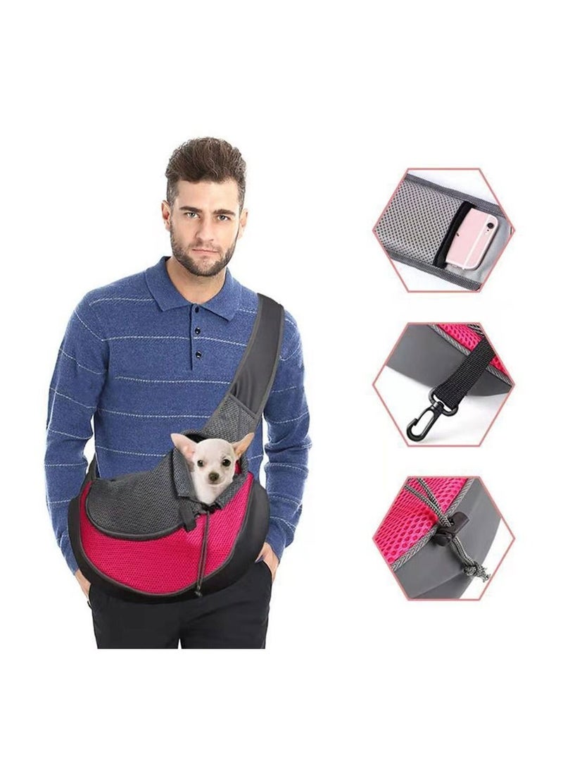 Cool Baby COOLBABY Pet Dog Out Carrying Bag Pet Dog Sling Carrier Breathable Mesh Travel Safe Sling Bag Carrier for Dogs Cats Within 3 kg - Image 4