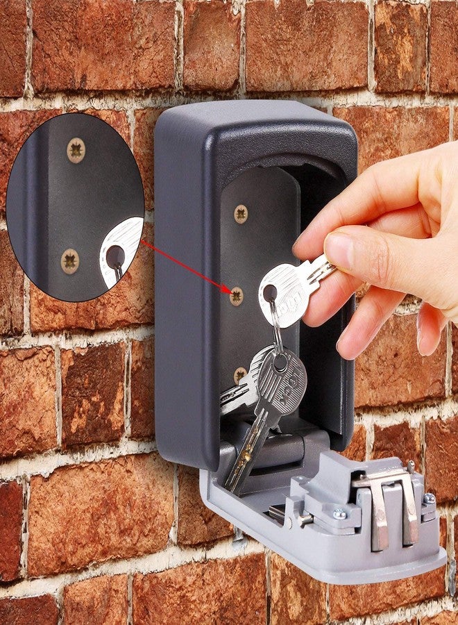 SHOPO (LABEL) Key Lock Box Outdoor with Code – Wall Mount Security Lockbox for Spare Keys Outside Combination Keybox for Home, Office, Garage - Image 4