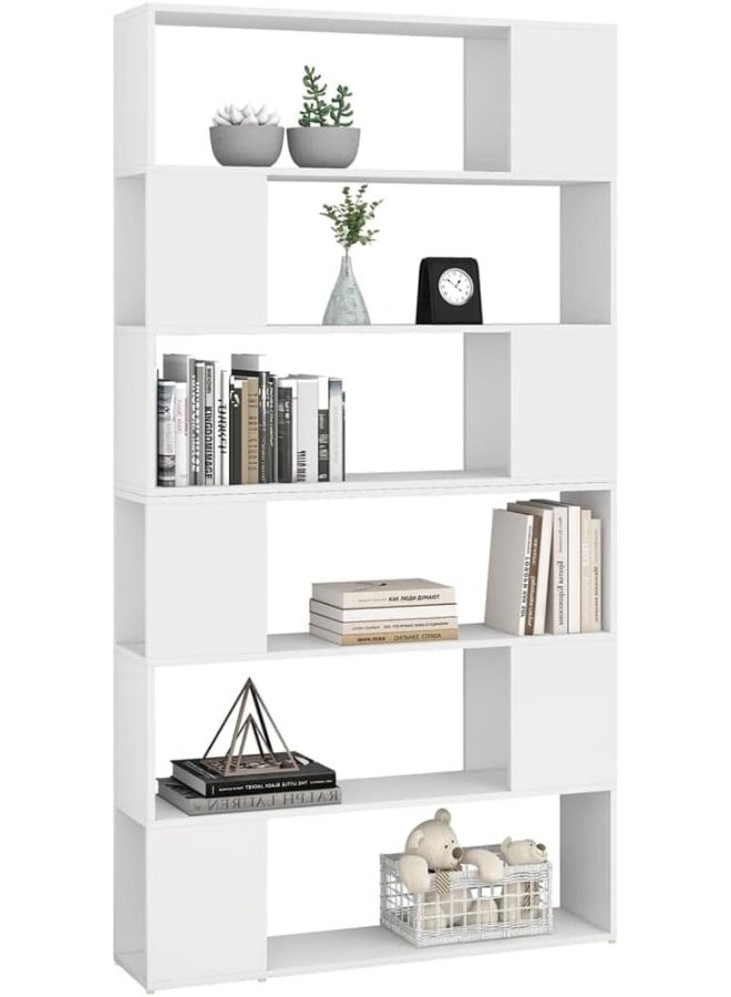 PURADAY White Bookcase Divider – 100×24×188 cm Wall Shelf Wooden Storage Unit - Image 5