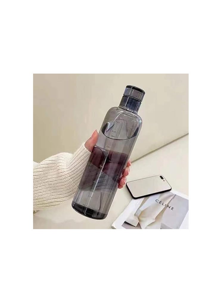 500ml Water Bottle with Time Marker Reusable Plastic Drinking Bottle for Outdoor Sports multi  color - Image 2