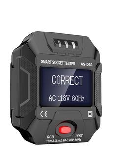 Outlet Tester with LCD Display,Electrical GFCI Trip Tester, Receptacle Detector for 3 Prong AC Voltage Sockets, Identifies Wiring Problems in Plain English