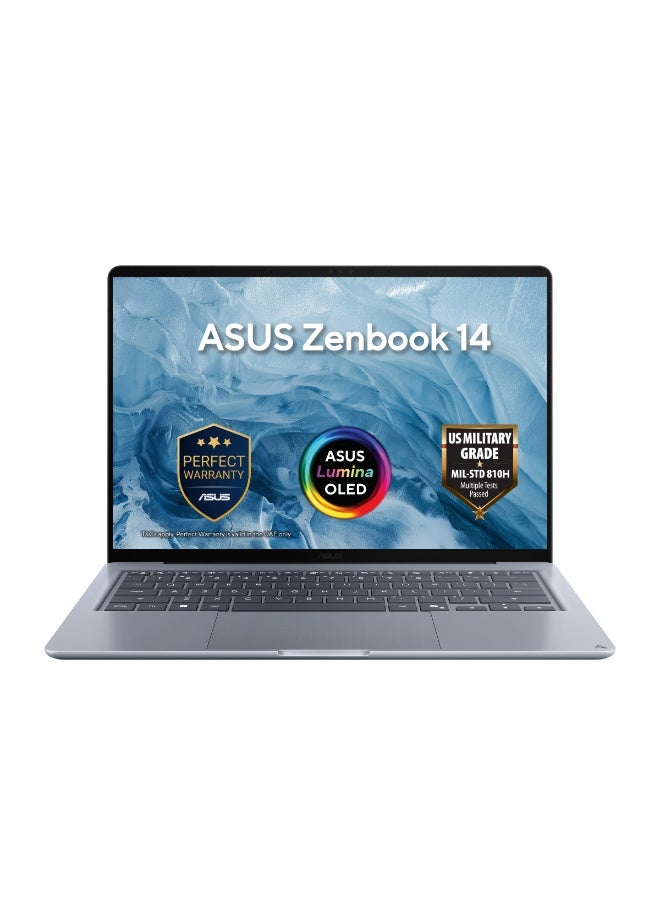 أسوس Zenbook 14 Laptop With 14-Inch Display, Core Ultra 9 Processor 386H/24GB RAM/512GB SSD/Windows 11 Home Arabic Arctic Blue - Image 1