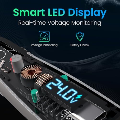 Portronics Car Power Armour 55.5W Fast Car Charger with Emergency Glass Breaker, 33W Type-C PD, 22.5W USB-A Port, LED Display for Voltage Monitoring, for Smartphones, iPhones, Tablets, Earbuds & More - Image 5