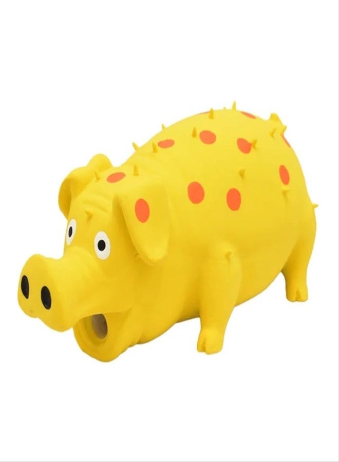 Petlicious & More Squeezing Squawkin' Pig, Rubber Screaming 9" Inch Long (Color May Vary, Pack of One) - Image 1
