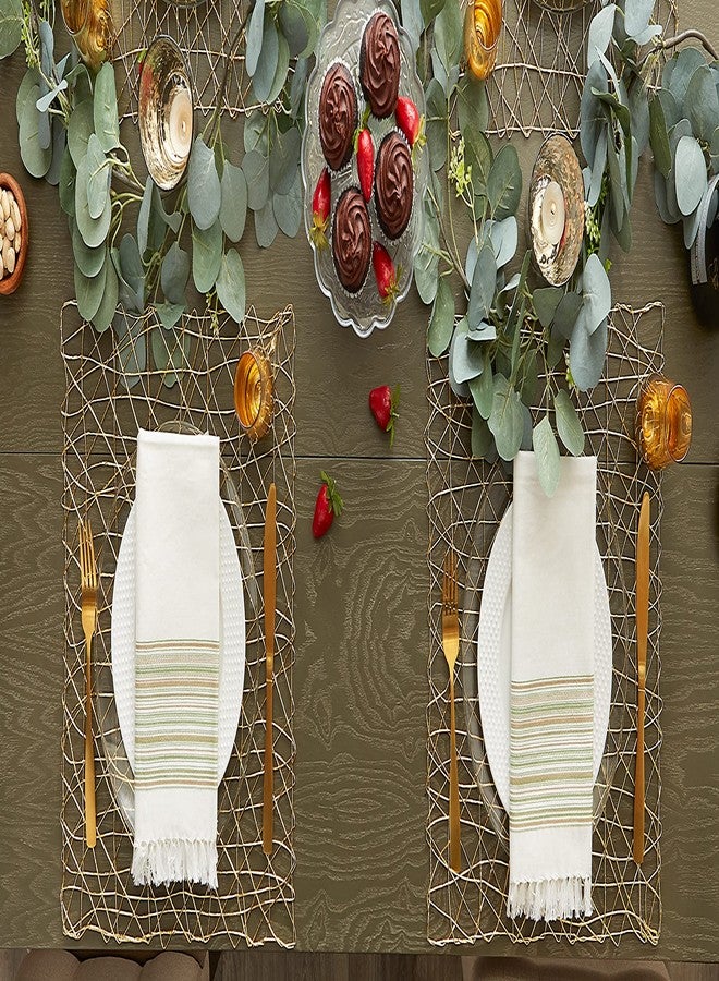 DII Woven Paper Tabletop Collection Holiday or Event Decor, Square Placemat Set, 16x16, Gold, 6, Piece - Image 5