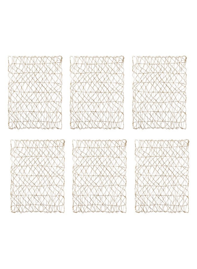 DII Woven Paper Tabletop Collection Holiday or Event Decor, Square Placemat Set, 16x16, Gold, 6, Piece - Image 1