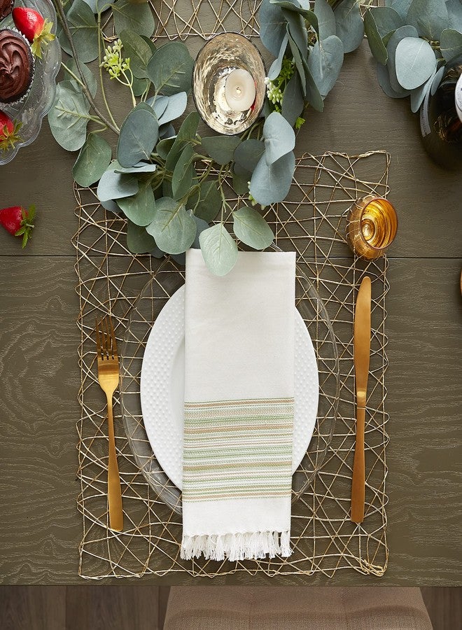 DII Woven Paper Tabletop Collection Holiday or Event Decor, Square Placemat Set, 16x16, Gold, 6, Piece - Image 3