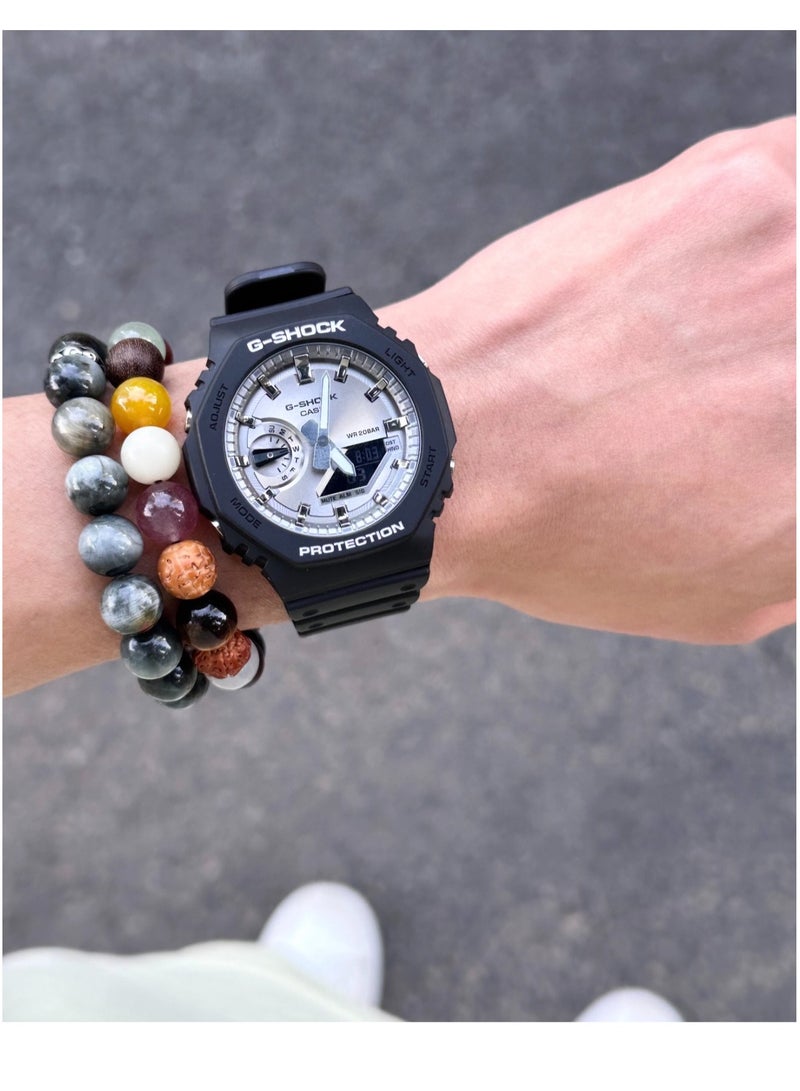 CASIO 2100 series - 200-meter water resistance - quartz movement - plastic strap - Japanese and Korean watches - men's watch - silver dial - Image 3