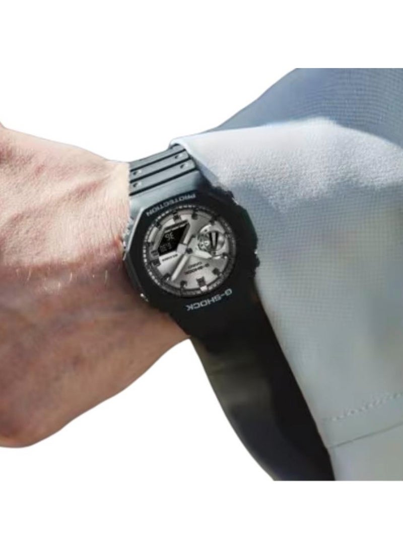 CASIO 2100 series - 200-meter water resistance - quartz movement - plastic strap - Japanese and Korean watches - men's watch - silver dial - Image 4