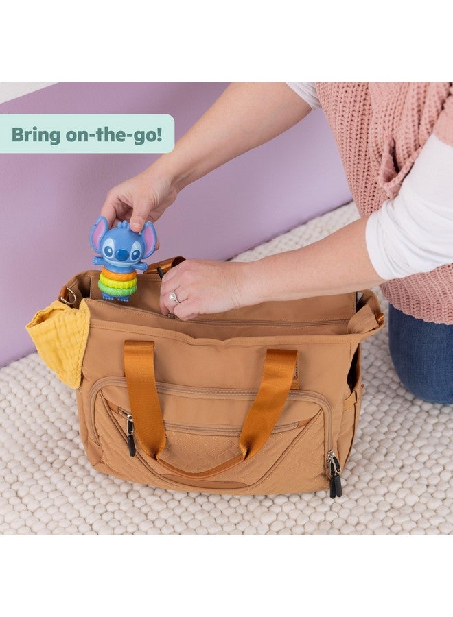 Bright Starts لعبة فidget توست-أ-ستيتش من ديزني بيبي ستيتش من برايت ستارتس مع حلقات ذات ملمس وخرز رنين، لعبة مناسبة للأطفال حديثي الولادة وما فوق - Image 4